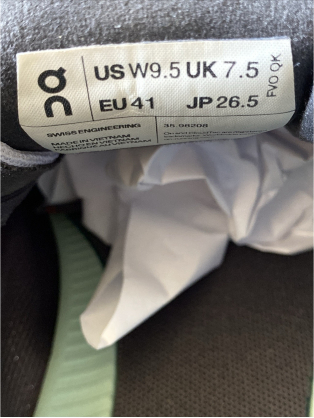 On Cloudflow Womens Size 9.5 Gray Green Athletic Running Walking Shoes Sneakers - Picture 13 of 13